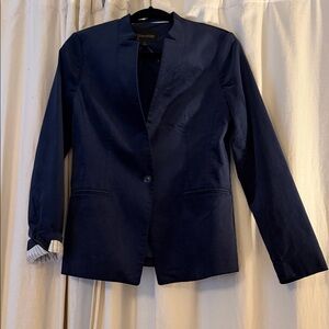 Navy Blue Banana Republic Long and Lean Blazer